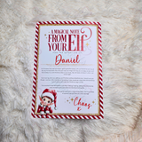 Personalised Elf Arrival Letter for December 1st - Red Design