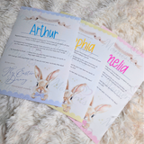 Personalised Kids Easter Bunny Letter for Easter Egg Hunt - Pink, Blue or Yellow
