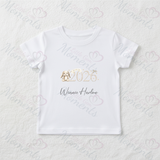 Personalised Born In 2026 Organic Cotton Baby Tee: Bunny Design