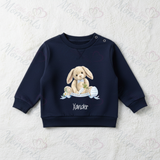 Personalised "My First Easter" Bunny Sweatshirt. Baby/Toddler Jumper - Easter Bunny Banner Design