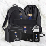 Personalised Mega Back To School Essentials Bundle - Custom School Girl Dolly