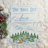 Personalised Blue Nice List Certificate. Custom Christmas Eve Box Fillers