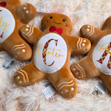 Personalised Gingerbread Man Plush. Custom Mumbles Christmas Teddy