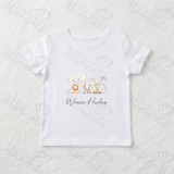 Personalised Born In 2026 Organic Cotton Baby Tee: Safari Animal Design