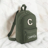 Personalised Kids Monochrome Bow Initial Mini Backpack