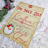 Personalised Nice List Certificate - Rustic. Custom Kids Xmas Treat. Christmas Eve Box Fillers.