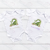 Personalised Happy Father's Day Dinosaur Baby Bodysuit