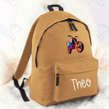 Personalised Neon Dirt Bike School Bag