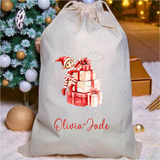 Personalised Christmas Santa Sack - Elf Present Design. Premium Custom Xmas Gift Sack with Name