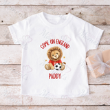 Personalised "Come On England" Football T-shirt for World Cup - All Sizes - Lion Design