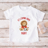 Personalised "It's Coming Home" England Football T-shirt for World Cup - All Sizes - Lion Design
