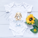 Personalised My Very First Easter Baby Bodysuit. Custom Cute Baby Easter Vest - Pink or Blue