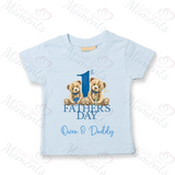Personalised 1st Father's Day Kids T-shirt - Daddy and Me Teddy Design
