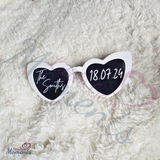 Personalised Wedding Reception Novelty Heart Shaped Sunglasses. Wedding Party Favours. Viral Trending Wedding Photographs