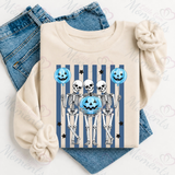 Skeleton Trio Halloween Sweatshirt | Jack O Lantern Balloon Top | Retro Halloween Hoodie | Available In 5 Colours | Trick Or Treat Sweater