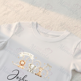 Personalised Born In 2026 Organic Cotton Baby Tee: Safari Animal Design