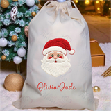 Personalised Christmas Santa Sack - Santa Claus Design. Premium Custom Xmas Gift Sack with Name