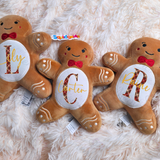 Personalised Gingerbread Man Plush. Custom Mumbles Christmas Teddy