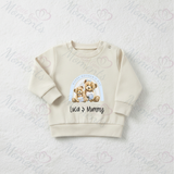 Personalised Happy Mother's Day Sweatshirt. Baby/Toddler Jumper - Teddy Rainbow Design