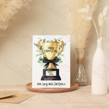 Personalised Happy Father's Day Card. Fully Custom Card for Dad - Trophy Design