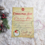 Personalised Christmas Eve Letter - Rustic. Custom Kids Xmas Treat. Christmas Eve Box Fillers. Handmade Festive Santa Letter for Children