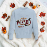 Little Wizard Sweatshirt | Halloween Toddler Sweater | Wizard Chief Main Little Mini Big Wording Options | Available In A Range Of Colours