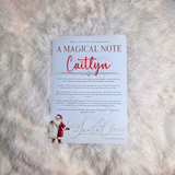 Personalised "A Magical Note" Christmas Letter from Santa. Custom Xmas Santa Letter.