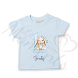 Personalised 1st Easter Kids T-shirt - Pink or Blue Bunny Design