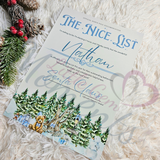 Personalised Blue Nice List Certificate. Custom Christmas Eve Box Fillers