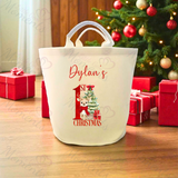 Personalised 1st Christmas Trug. Felt Xmas Gift Basket.
