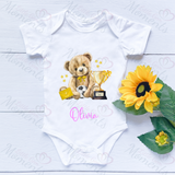 Personalised World's Best Daddy Baby Bodysuit. Custom Cute Father's Day Baby Vest.
