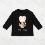 Personalised Happy Mother's Day Long Sleeved Top - Baby and Toddler - Hot Air Balloon Design