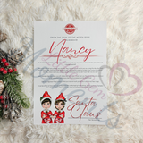 Personalised Elf Arrival Letter for December 1st - Boy & Girl Elf