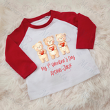 Personalised My 1st Valentine's Day Long Sleeved Top. Baby Valentine's Outfit - Red or Navy - 3 Little Bears
