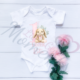 Personalised 1st Easter Baby Bodysuit. Custom Cute Baby Easter Vest - Pink or Blue