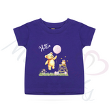 Personalised Kids Happy Easter T-shirt - Bear and Balloon Design