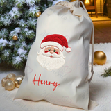 Personalised Christmas Santa Sack - Santa Claus Design. Premium Custom Xmas Gift Sack with Name