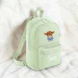Personalised Kids Highland Cow Mini Backpack