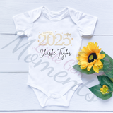 Personalised Born In 2025 Baby Bodysuit. Custom Baby Vest.