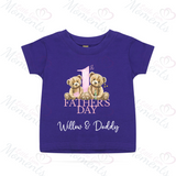 Personalised 1st Father's Day Kids T-shirt - Daddy and Me Teddy Design