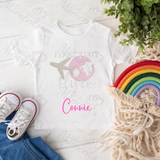 Personalised 1st Time Flyer T-shirt. Custom First Plane Ride Outfit