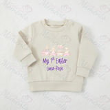 Personalised "My 1st Easter" Sweatshirt. Baby/Toddler Jumper - Easter Train Design