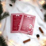 Personalised Elf Hello and Goodbye Letter Bundle | Red Gingham Elf Arrival and Farewell Notes | Custom Name A4 Card | Kids Christmas Set