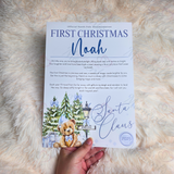 Personalised First Christmas Certificate from Santa Claus. Custom Baby Xmas Keepsake - Pink or Blue