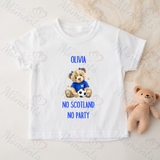 Personalised "No Scotland No Party" Scotland Football T-shirt for World Cup - All Sizes