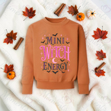 Mini Witch Energy Sweatshirt | Toddler Witch Halloween Top | Mummy And Me Matching Set | Kids Witch Sweatshirt