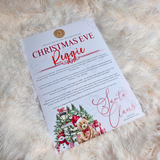 Personalised Christmas Eve Santa Letter - Candy Cane Lane Red Design. Custom Kids Christmas Eve Box Filler.