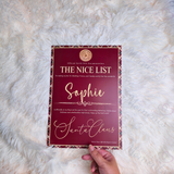 Personalised Nice List Tartan Christmas Certificate. Custom Xmas Eve Box Filler.