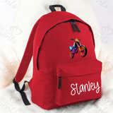 Personalised Neon Dirt Bike School Bag