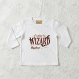 Personalised Little Wizard Long Sleeved Top | Custom Halloween Toddler Top